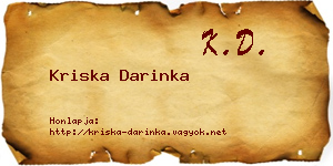 Kriska Darinka névjegykártya
